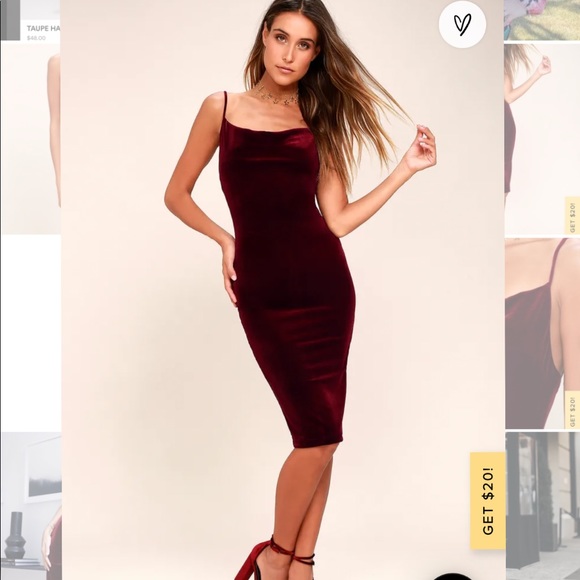 Lulus Dresses & Skirts - Jazzy Belle Burgundy Velvet Dress
